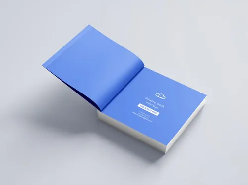 方形书籍内页目录设计提案贴图展示样机模版 Square book mockup