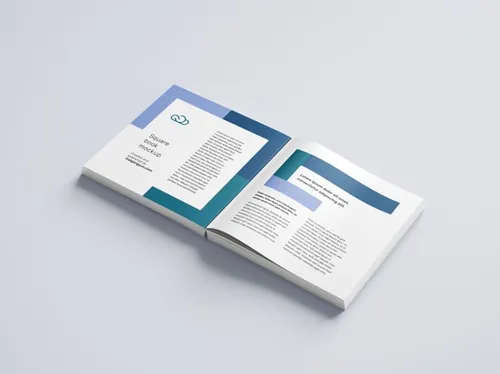 方形书籍内页设计提案贴图展示样机模版 Square book mockup