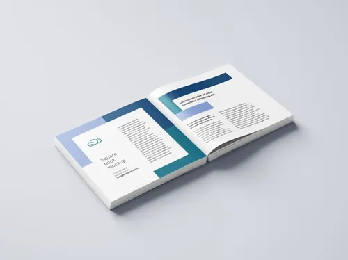 方形书籍设计提案贴图展示样机模版 Square book mockup