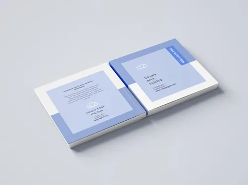 方形书籍封面封底设计提案贴图展示样机模版 Square book mockup
