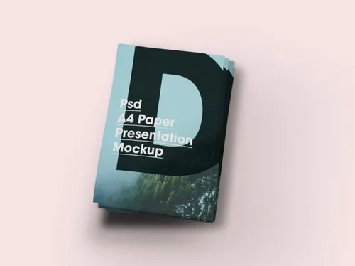 A4纸小册子模型PSD贴图模板A4 Paper Brochure/Flyer Mock-Up PSD