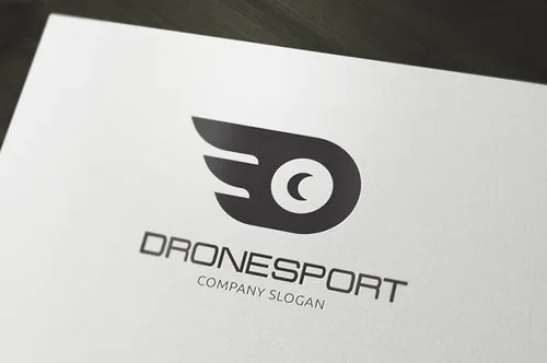 运动主题无人机Logo徽标模板 Drone-Sport