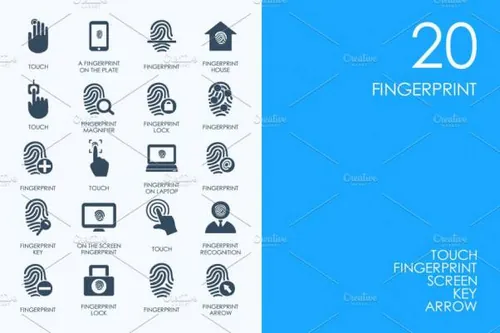 指纹识别的相关图标 Fingerprint icons