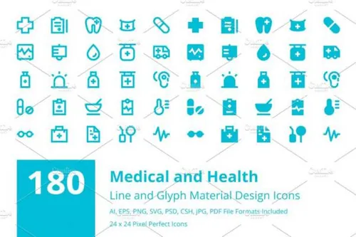 医学和健康相关图标 Medical and Health Material Ic