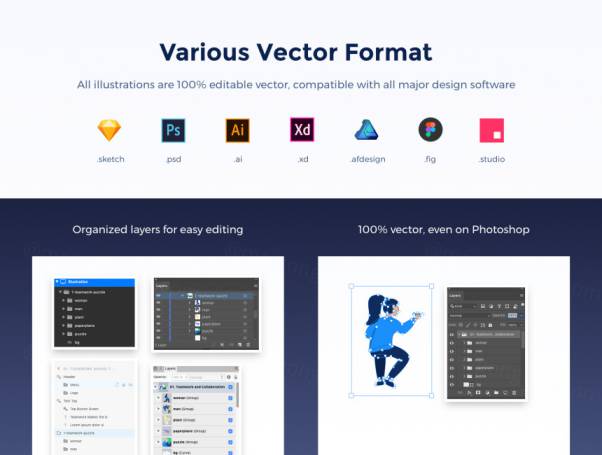 团队合作说明概念插画 and Collaboration Illust