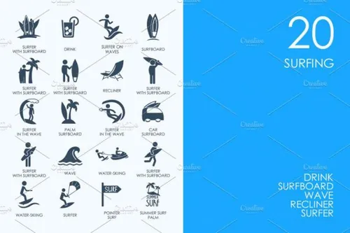 冲浪相关图标 Surfing icons