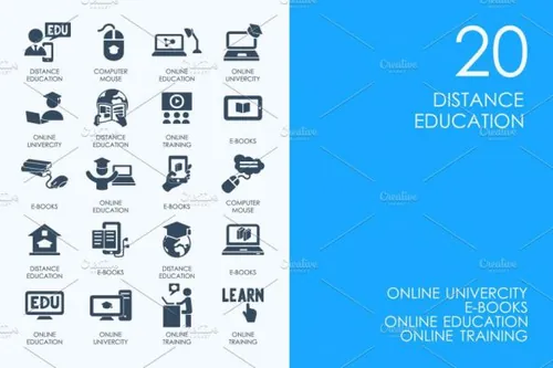 远程教育图标 Distance education icons