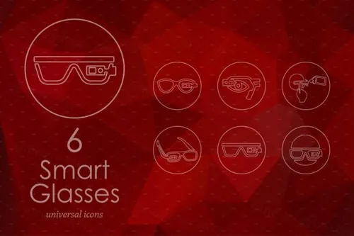 智能眼镜图标 6 high-tech glasses line ico