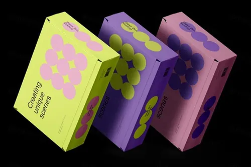 高质量方形纸盒包装设计贴图展示样机PSD模板 Paper B