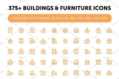 375 建筑和家具图标 375  Buildings and Furniture