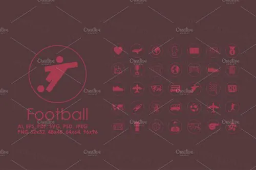 足球相关图标 35 Football simple icons