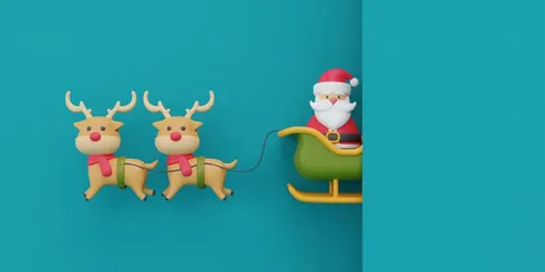 三维渲染可爱卡通圣诞节日装饰品3D插画背景高清图片素材