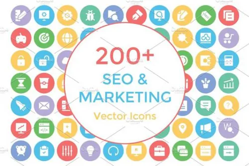 SEO和市场相关的矢量图标 200  Seo and Marketing Vec