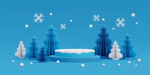 三维渲染可爱卡通圣诞节日装饰品3D插画背景高清图片素材