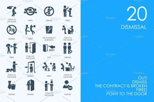 人员解雇相关图标 Dismissal icons