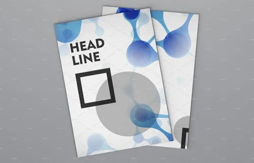 DNA几何图形的画册杂志模板 Brochures in DNA and geometric style