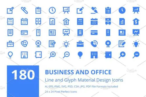 商业和办公图标 180 Business and Office Icons