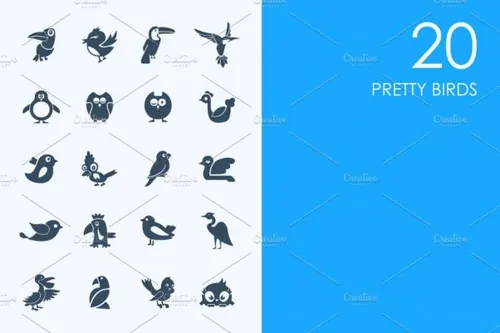 漂亮的小鸟图标 Pretty birds icons