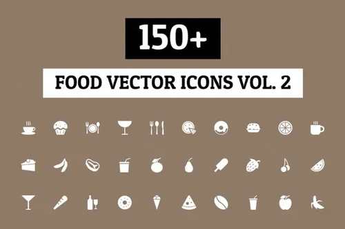 150 食物图标 150  Food Vector Icons – Vol 2