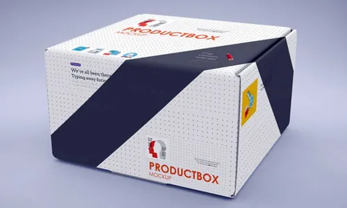 纸盒模型PSD贴图模板Square Box Mockup Vol021