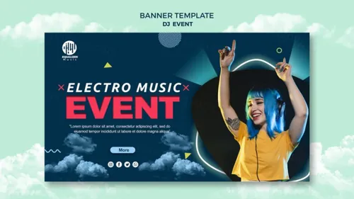 音乐派对DJ酒吧迪厅夜场宣传广告海报PSD模板 Music party social media post template