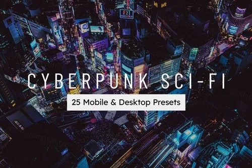 未来赛博朋克科幻风格摄影照片调色LR预设 25 Cyberp