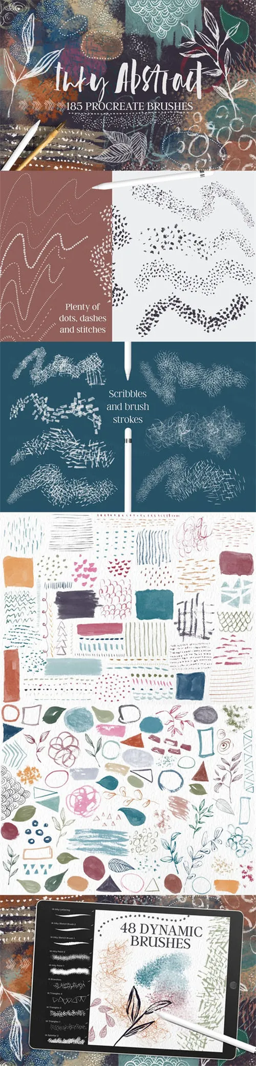 抽象墨水笔刷 Inky Abstract Procreate Brus