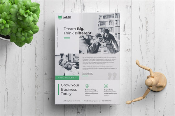 优雅简约企业宣传海报传单设计PSD模板 Corporate Flyer