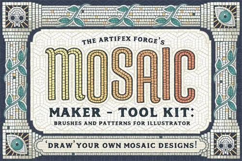 经典马赛克笔刷特效 Mosaic Maker Brushes Patt