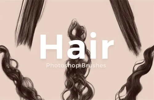 商业修图逼真头发PS笔刷 Photoshop Hair Brushes