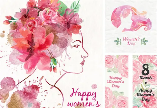 三八妇女节女人节设计元素Happy Women\'s Day
