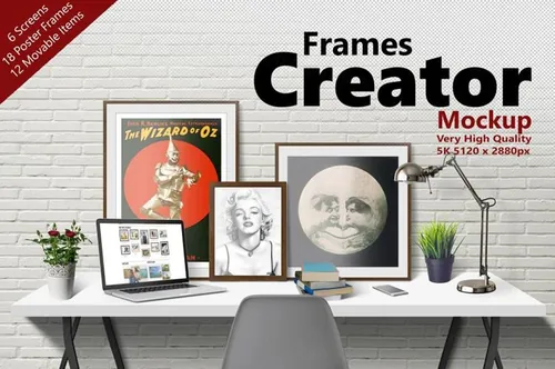 5K高清分辨率相框画框样机 FRAMES CREATOR 5K Mockup