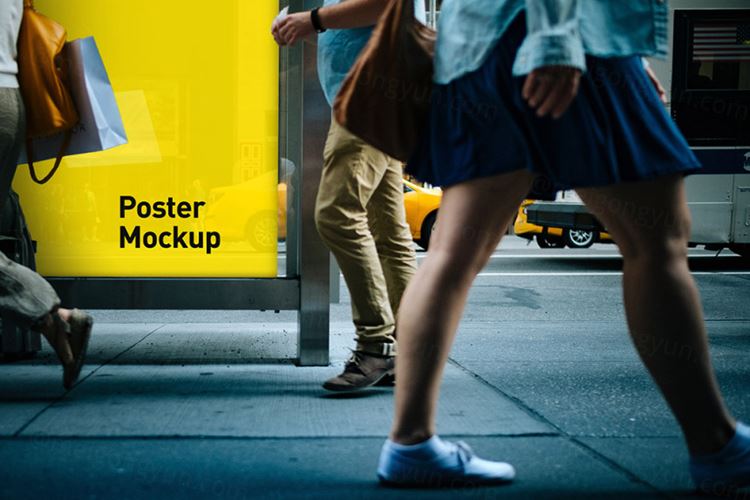 户外广告牌模型PSD贴图模板Poster and Billboard Mockups