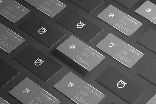 高逼格的灰色系极简主义名片模板Minimal Grey Business Card 2429746