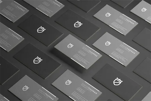 高逼格的灰色系极简主义名片模板Minimal Grey Business Card 2429746