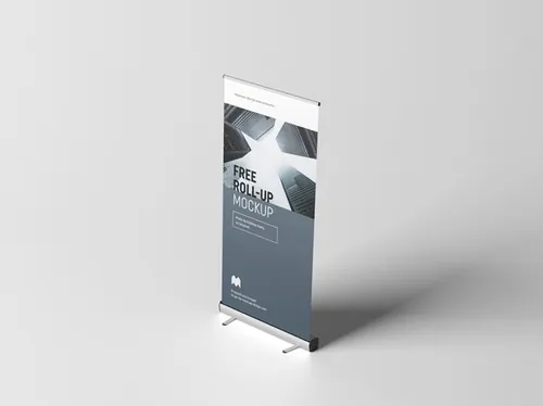 易拉宝设计提案贴图样机PSD模板 Roll-up Mockup / 100x200 cm