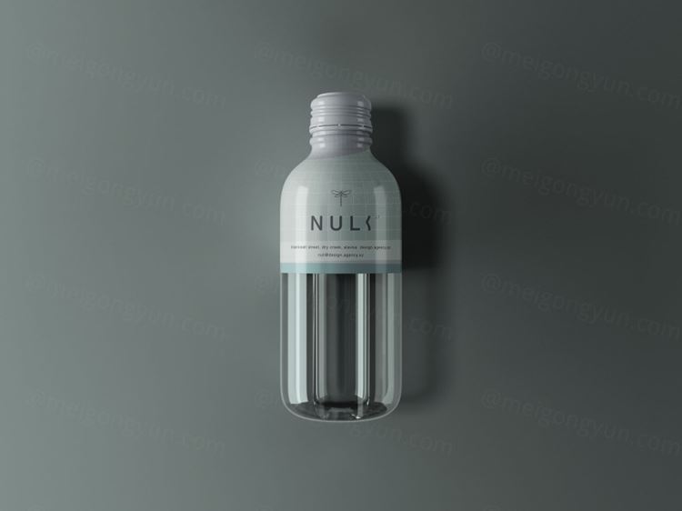 迷你现代透明玻璃瓶子样机PSD模板 Mini Modern Bottle Mockup