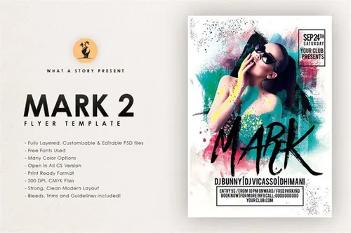 Mark Flyer-喷溅风格的活动海报模板下载Mark_2