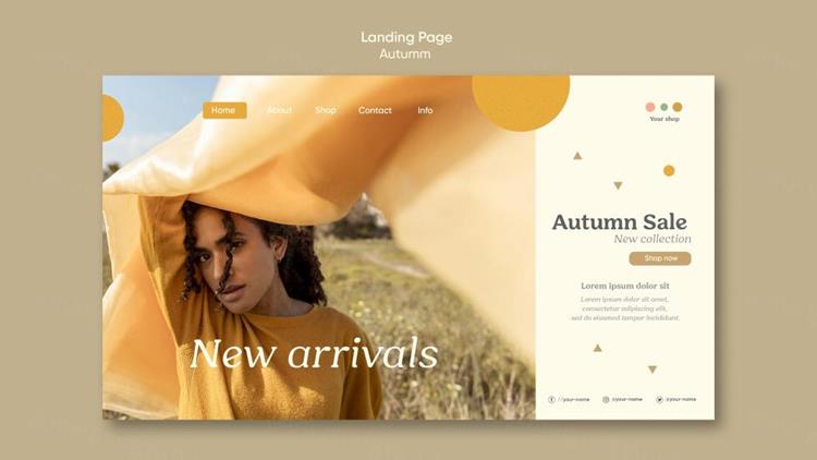 秋季高端男女装促销网页落地页宣传海报设计PSD模板素材 Au