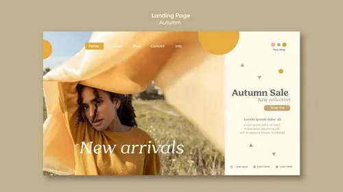 秋季高端男女装促销网页落地页宣传海报设计PSD模板素材 Autumn sale new arrivals