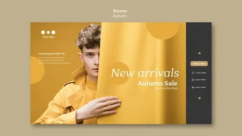 秋季高端男女装促销网页落地页宣传海报设计PSD模板素材 Autumn sale new arrivals