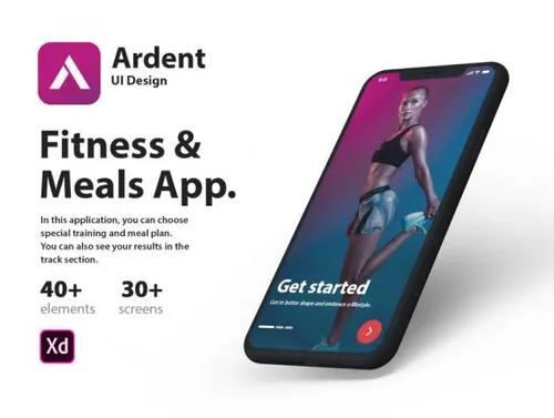 健身和膳食减肥主题APP移动程序UI界面素材  Ardent UI K