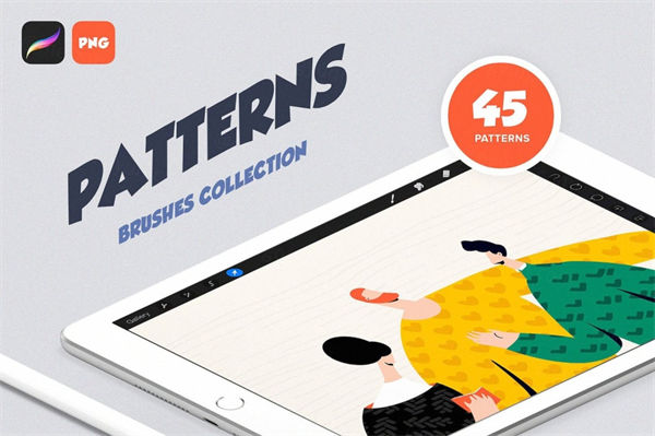 高端时尚个性插画iPad Pro笔刷集合