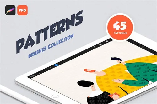 高端时尚个性插画iPad Pro笔刷集合