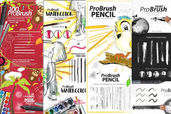 好用的illustrator画笔 300  Illustrator B