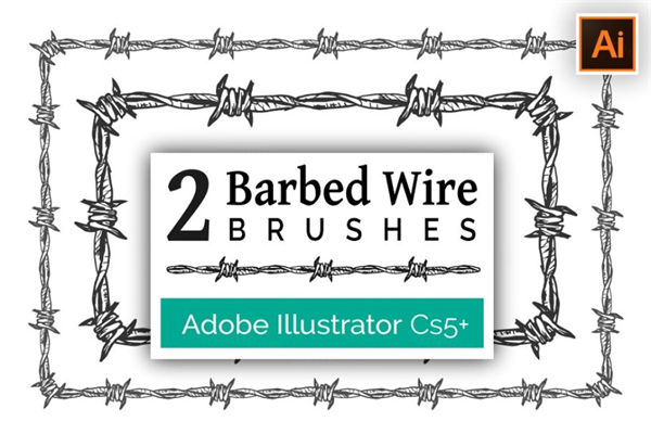 钢丝网Ai笔刷 Barbed Wire Brushes for Ill