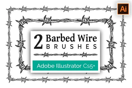 钢丝网Ai笔刷 Barbed Wire Brushes for Ill