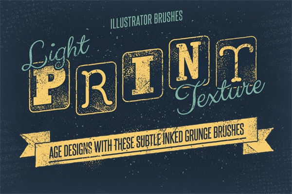 半掉色图层样式笔刷 Light Print Texture Brush