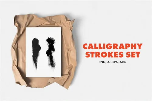 书法毛笔笔触效果PS笔刷文件