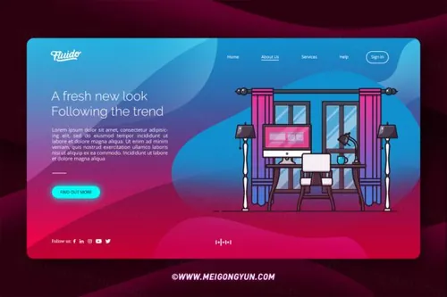 彩色网页UI头部设计模板Source Colorful Hero He